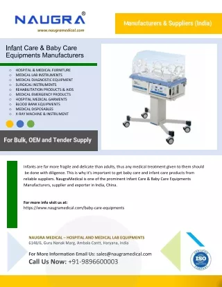 Infant Care & Baby Care Equipments Manufacturers