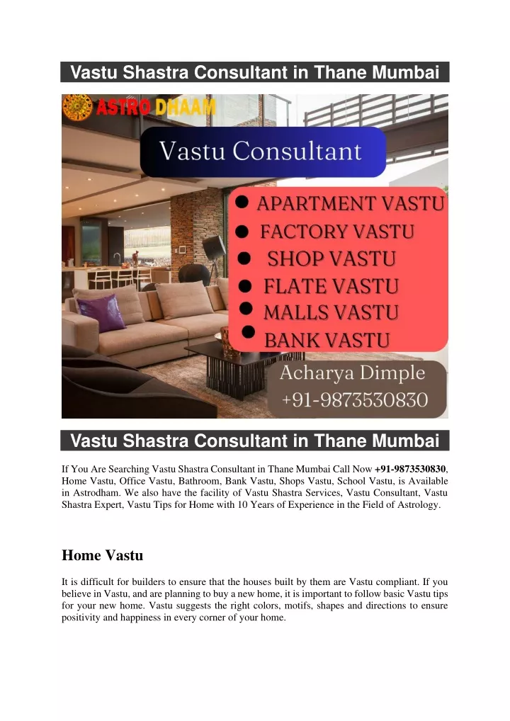 vastu shastra consultant in thane mumbai