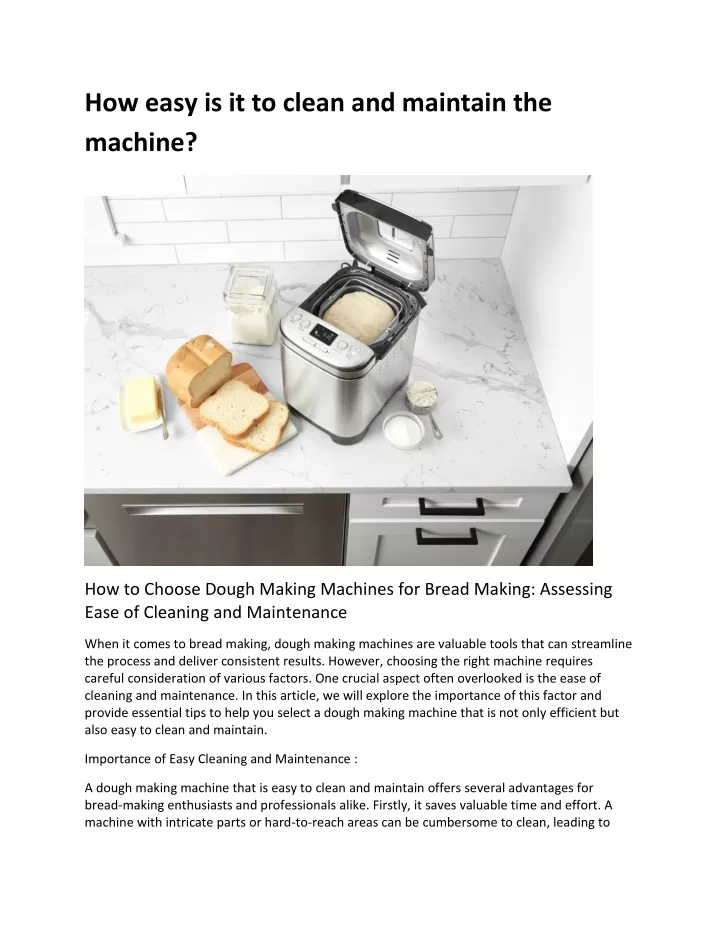 how easy is it to clean and maintain the machine