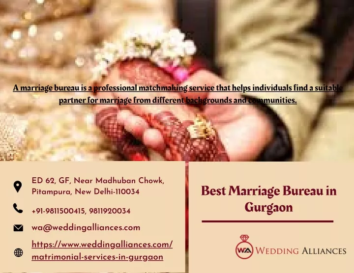 a marriage bureau is a professional matchmaking