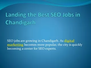 Landing the Best SEO Jobs in Chandigarh
