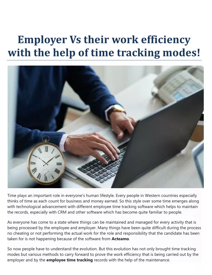 employer vs their work efficiency with the help
