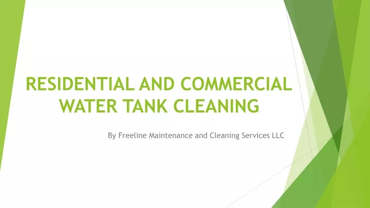 residential and commercial water tank cleaning