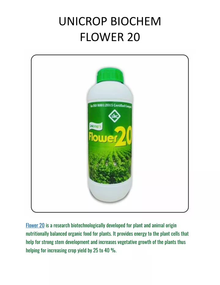unicrop biochem flower 20