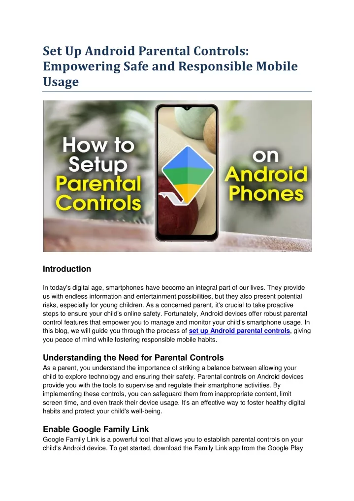set up android parental controls empowering safe