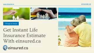 Get Instant Life Insurance Estimate With einsured.ca