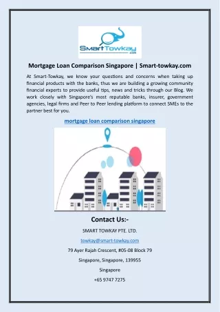 Mortgage Loan Comparison Singapore | Smart-towkay.com
