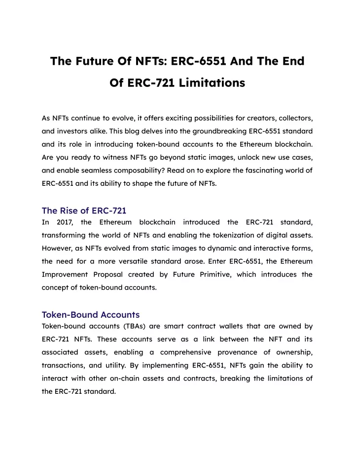 the future of nfts erc 6551 and the end