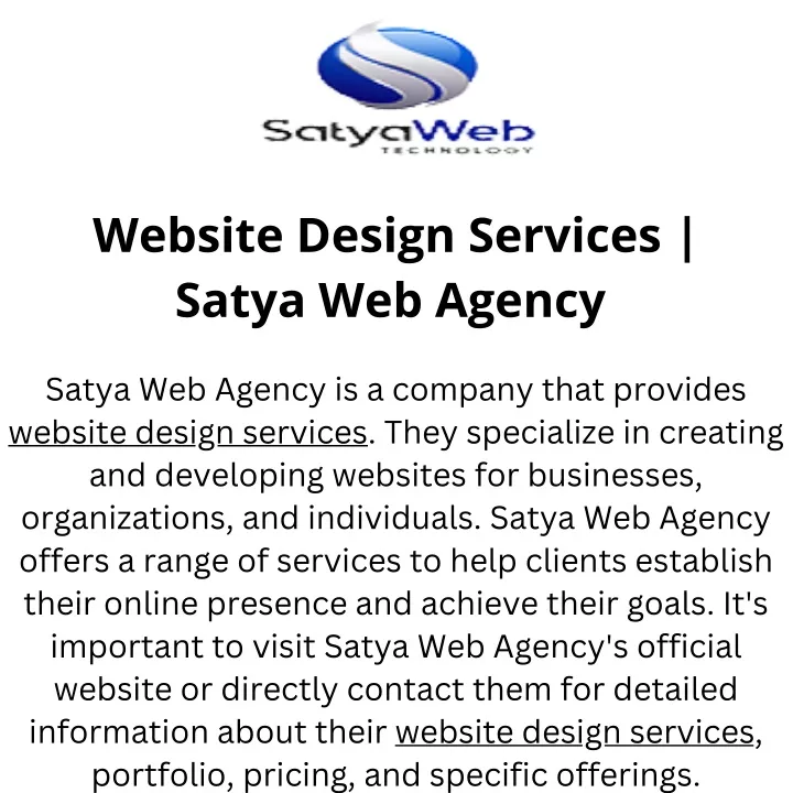 website design services satya web agency