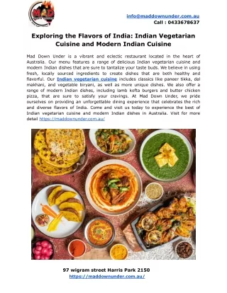 Exploring the Flavors of India_ Indian Vegetarian Cuisine and Modern Indian Cuisine