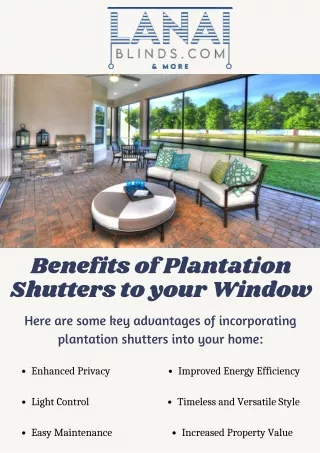 Benefits of Plantation Shutters To Your Window