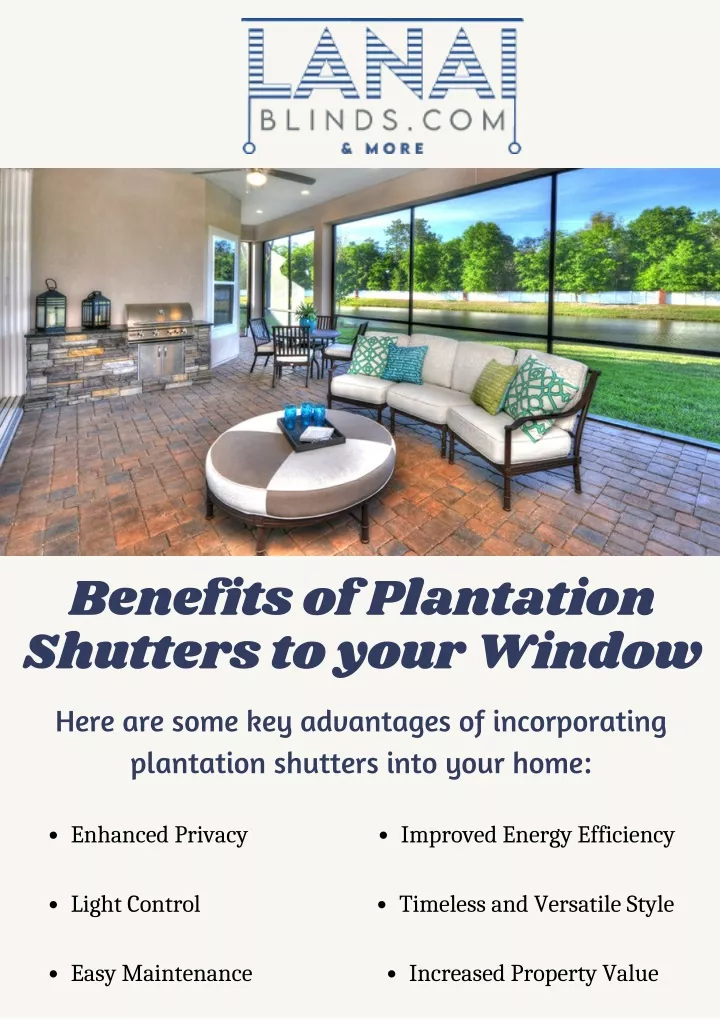 benefits of plantation shutters to your window
