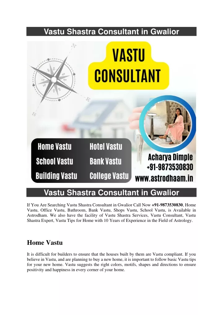 vastu shastra consultant in gwalior