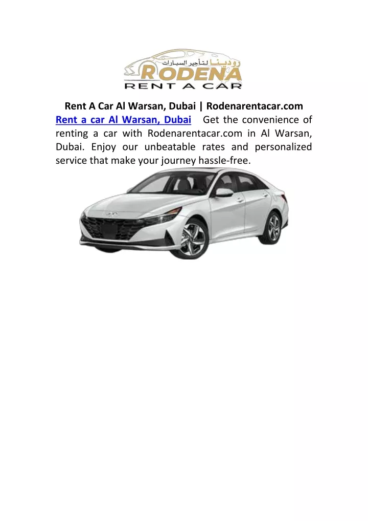 rent a car al warsan dubai rodenarentacar