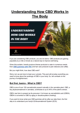 understanding how cbd works in the body