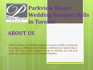 Wedding Banquet Halls in Toronto