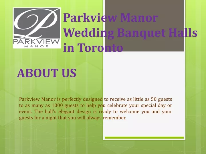 parkview manor wedding banquet halls in toronto