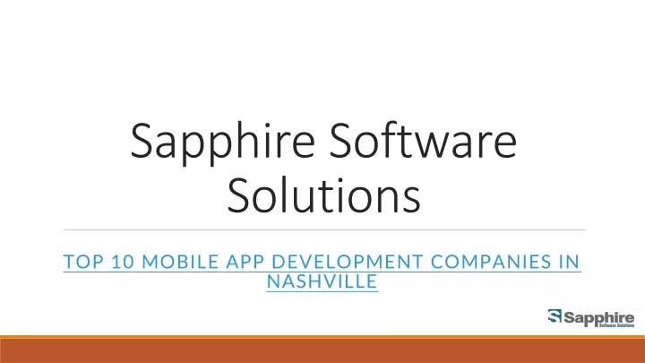 sapphire software solutions