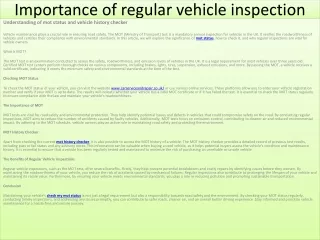 Importance of regular vehicle inspection