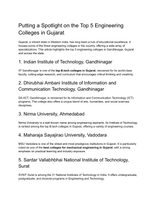 putting a spotlight on the top 5 engineering