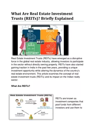 What Are Real Estate Investment Trusts