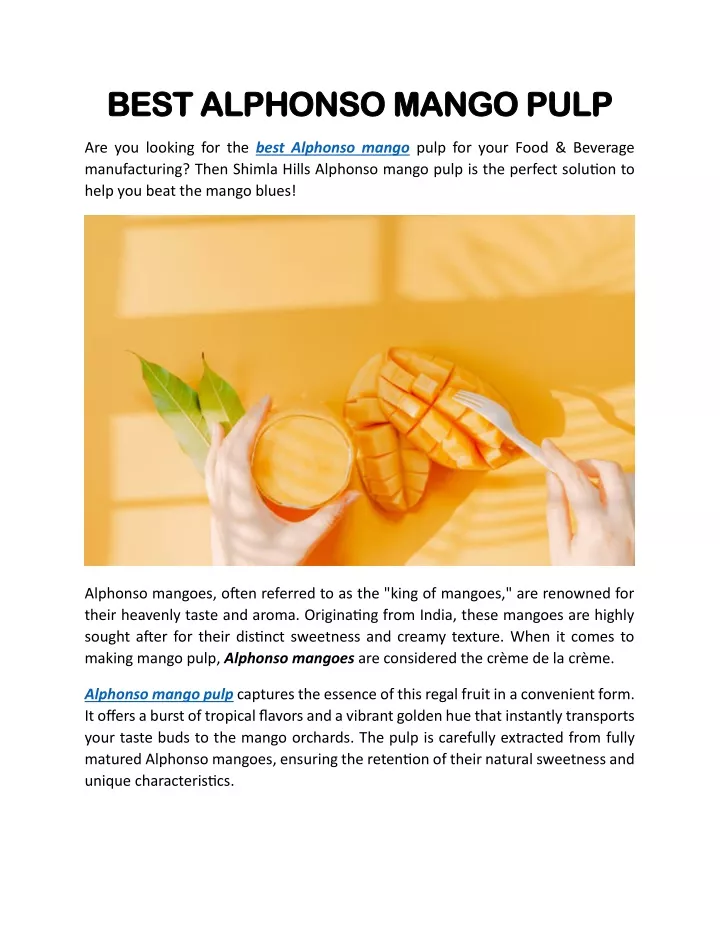 best alphonso mango pulp best alphonso mango pulp