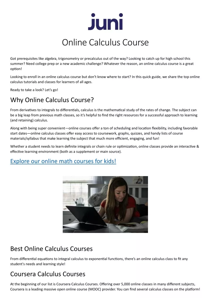 online calculus course