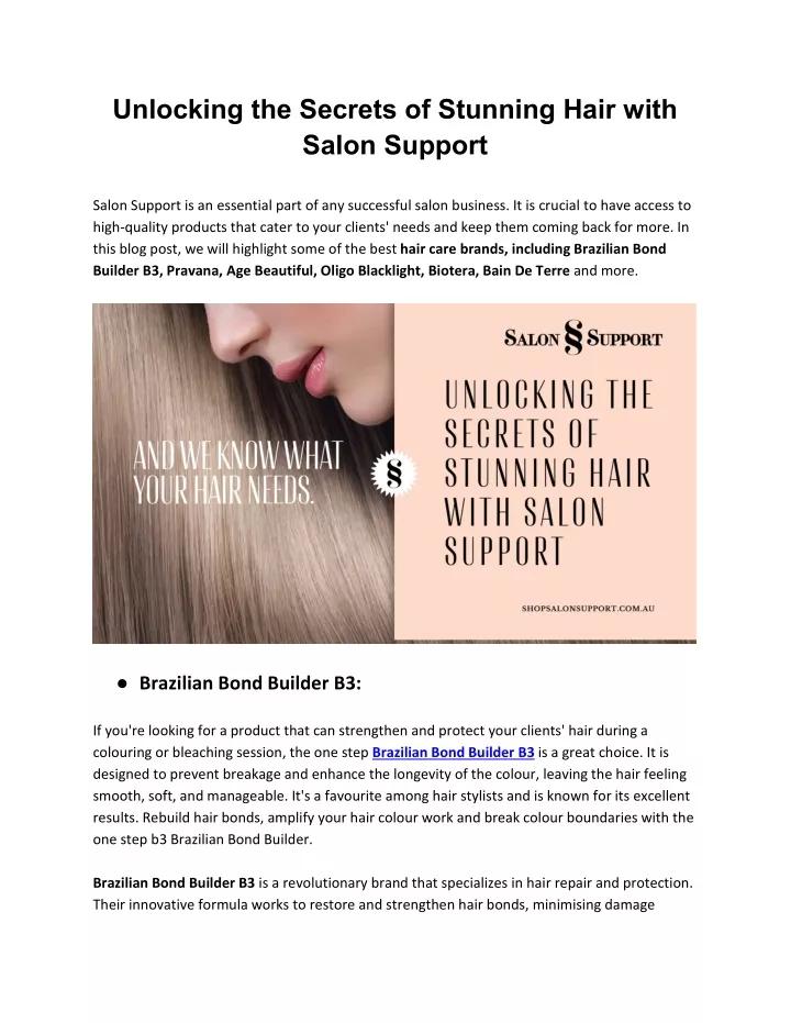 unlocking the secrets of stunning hair with salon