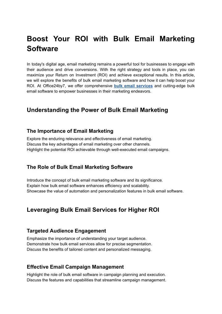 boost your roi with bulk email marketing software