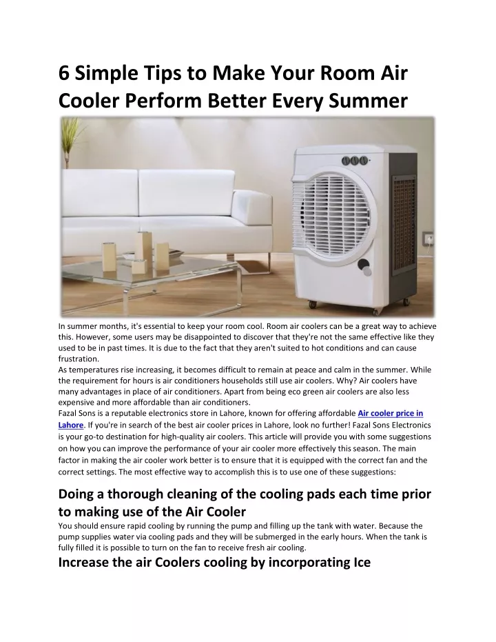 6 simple tips to make your room air cooler