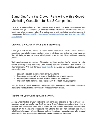 Stand Out from the Crowd_ Partnering with a Growth Marketing Consultant for SaaS Companies