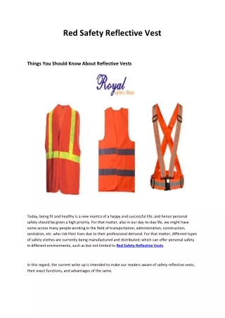 Red Safety Reflective Vest  Orange Reflective Safety Vest  manufature