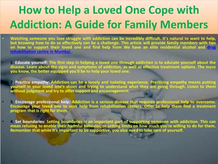 how to help a loved one cope with addiction