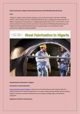 Steel Construction in Nigeria
