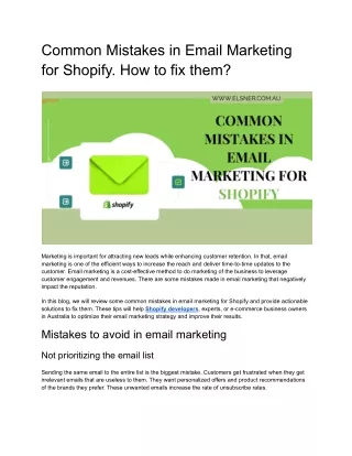 common mistakes in email marketing for shopify