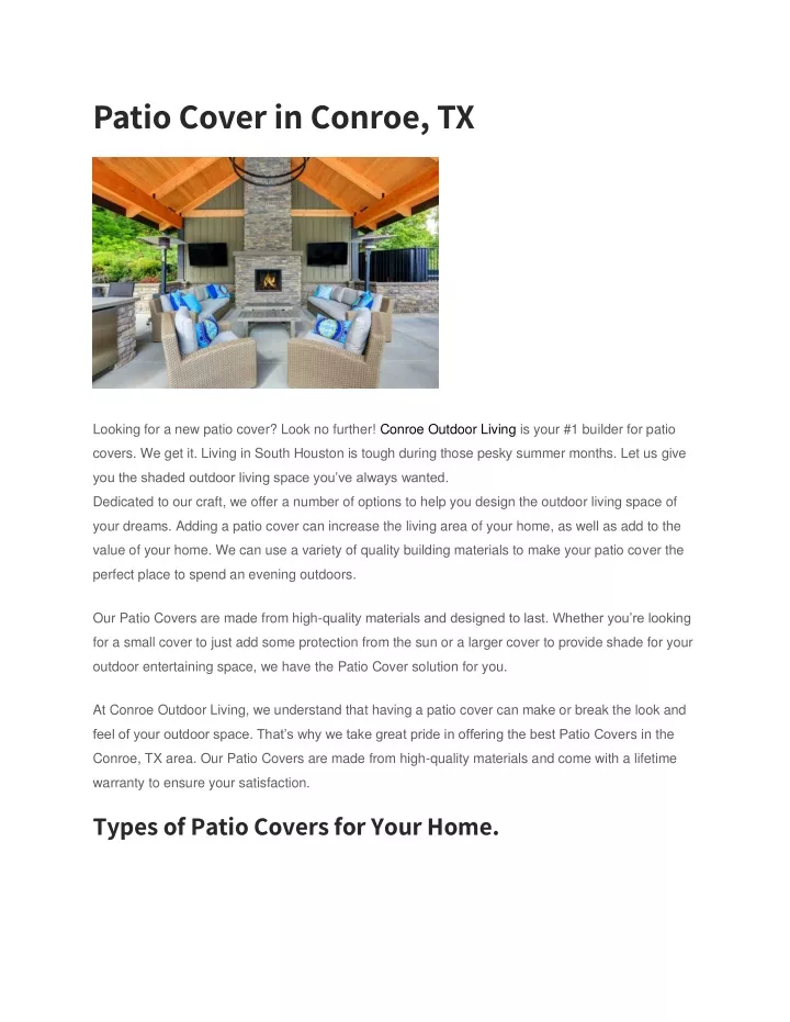 patio cover in conroe tx