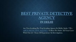 Best Private Detective Agency