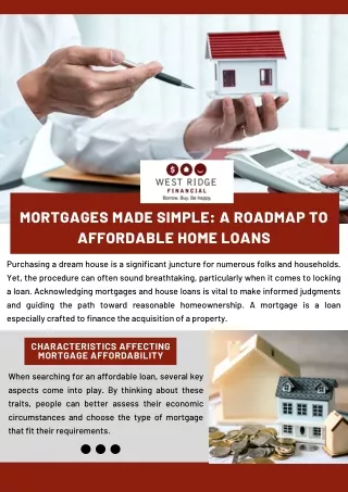 Mortgages Made Simple: A Roadmap to Affordable Home Loans