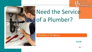 Need the Service of a Plumber