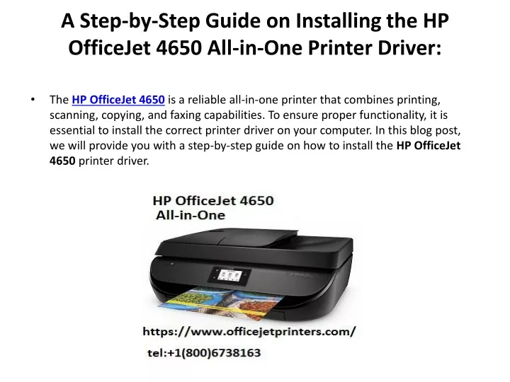 a step by step guide on installing the hp officejet 4650 all in one printer driver