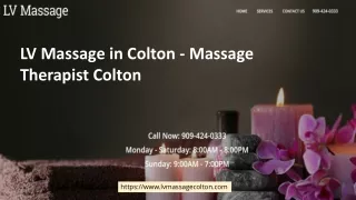 LV Massage in Colton - Massage Therapist Colton