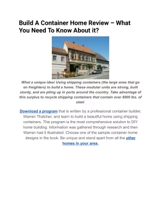 build a container home review what you need