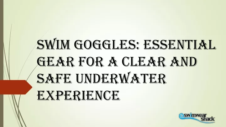 swim goggles essential gear for a clear and safe