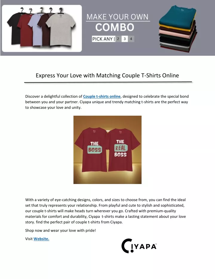 express your love with matching couple t shirts