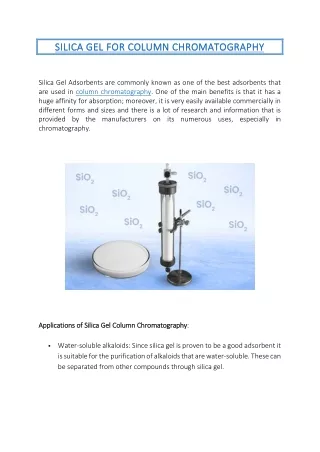 Silica Gel For Column Chromatography