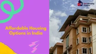 Housing Programs for Middle and Low-Income Groups in India