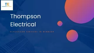 Electrician Services in Windsor - Thompson Electrical