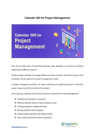 calendar 365 for project management