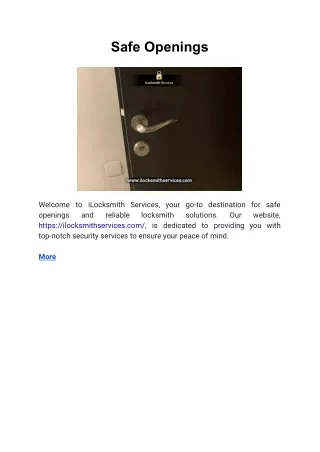 safe openings