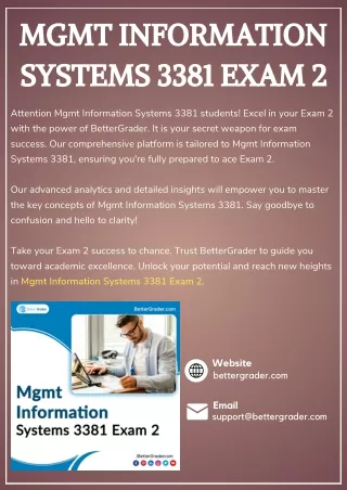 Mgmt Information Systems 3381 Exam 2